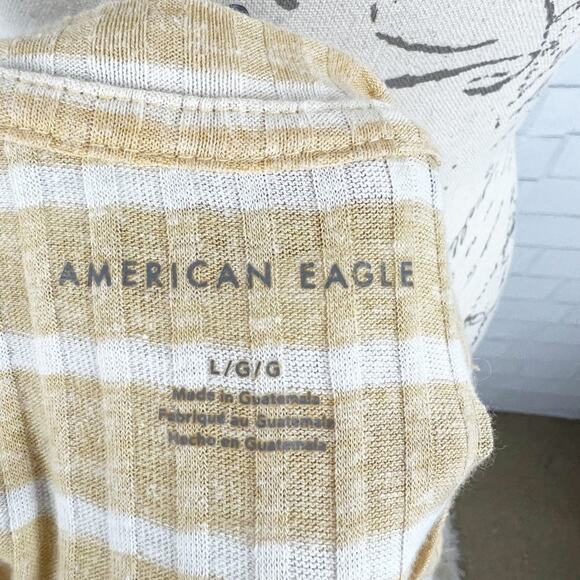 American Eagle Striped Ribbed Long Tee in Size Large - Picture 6 of 9